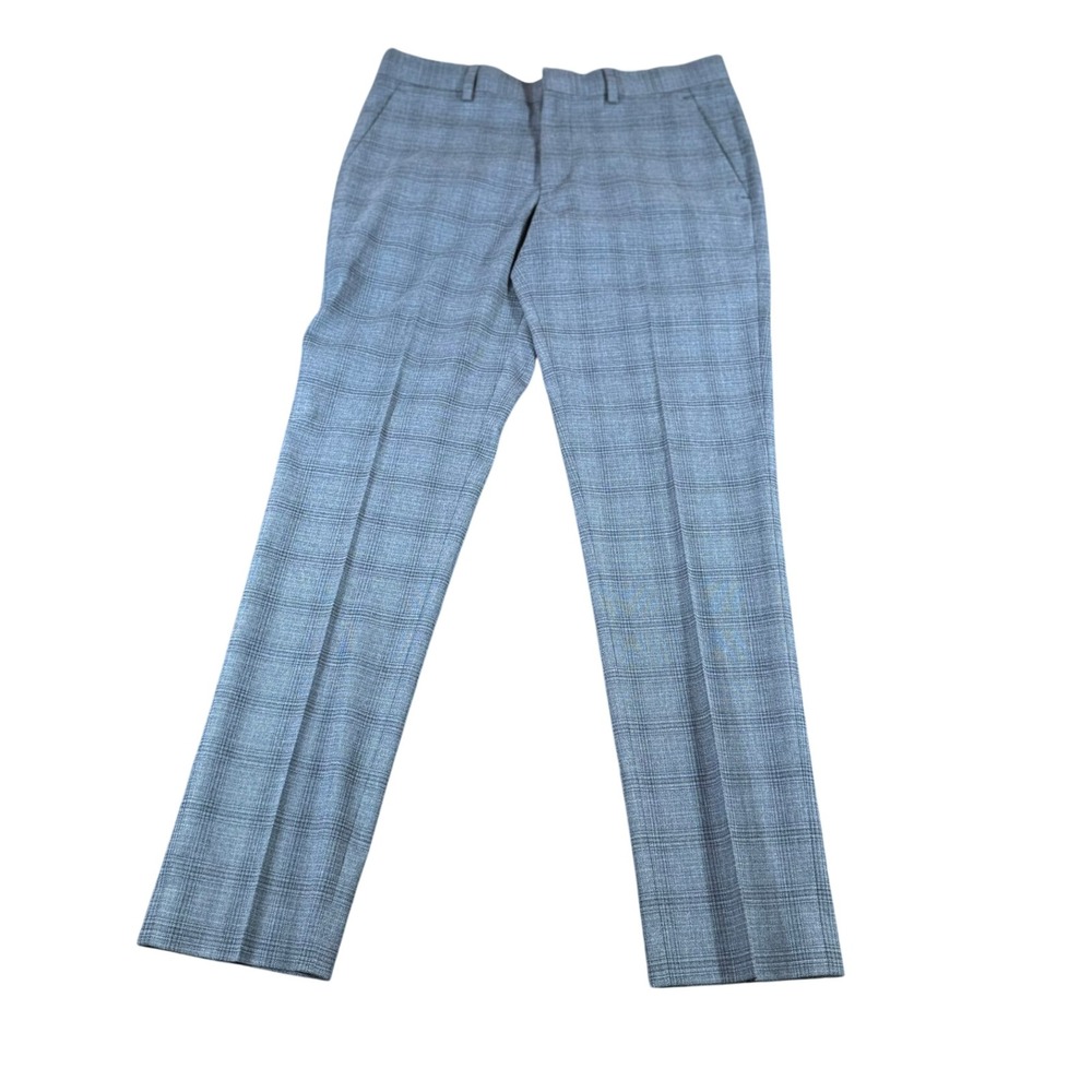 Express Extra Slim Gray Plaid Dress Pants Mens 30x32 Glen Check Trousers 400350